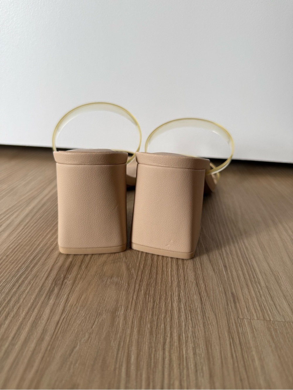 Call It Spring Nude Block-Heel Sandals with Clear Straps - Picture 3 of 4
